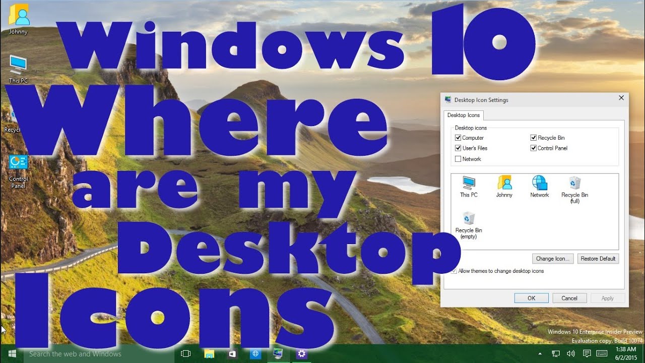 i want my desktop back windows 10
